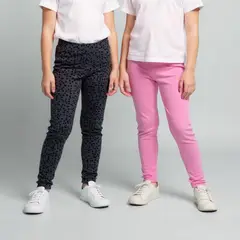 YAMP - Leggings Niña Pack de 2 unidades con Cintura elásticada Algodón
