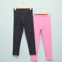 YAMP - Leggings Niña Pack de 2 unidades con Cintura elásticada Algodón