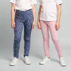 YAMP - Leggings Niña Pack de 2 unidades con Cintura elásticada Algodón