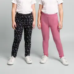 YAMP - Leggings Niña Pack de 2 unidades con Cintura elásticada Algodón