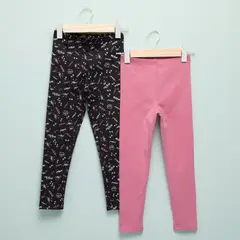 YAMP - Leggings Niña Pack de 2 unidades con Cintura elásticada Algodón