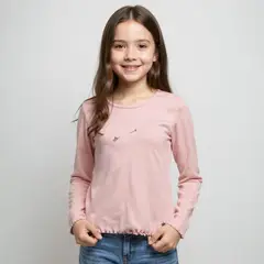 YAMP - Camisetas Niña Manga larga Algodón