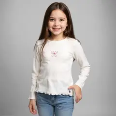 YAMP - Camisetas Niña Manga larga Algodón