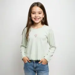 YAMP - Camisetas Niña Manga larga Algodón