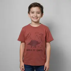 YAMP - Camiseta Para Niño con Estampado Manga corta de Algodón