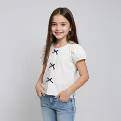 CONIGLIO - Camiseta Niña Con aplique Manga corta Algodón