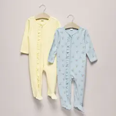 YAMP - Pijamas Bebé niña Pack de 2 unidades Liso Manga larga Algodón