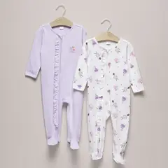 YAMP - Pijamas Bebé niña Pack de 2 unidades Liso Manga larga Algodón