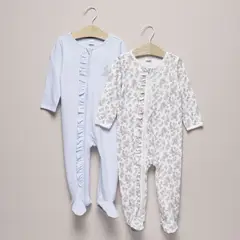 YAMP - Pijamas Bebé niña Pack de 2 unidades Liso Manga larga Algodón