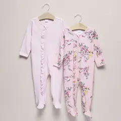 YAMP - Pijamas Bebé niña Pack de 2 unidades Liso Manga larga Algodón