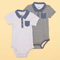 YAMP - Bodies Bebé niño Pack de 2 unidades  Algodón