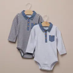 YAMP - Bodies Bebé niño Pack de 2 unidades Algodón