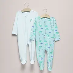 YAMP - Pijamas Bebé niño Pack de 2 unidades Liso Manga larga Algodón