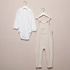 YAMP - Sets Jardinera + Body manga larga para Bebé niño en Algodón