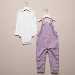 YAMP - Sets Jardinera + Body manga larga para Bebé niña en Algodón