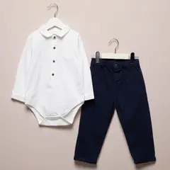 YAMP - Sets Pantalón + Body manga larga para Bebé niño en Algodón