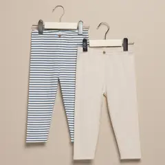 YAMP - Pantalones Bebé niña Pack de 2 unidades Cintura elásticada Algodón