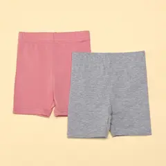 YAMP - Shorts Bebé niña Pack de 2 unidades con Cintura elásticada Algodón
