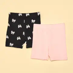 YAMP - Shorts Bebé niña Pack de 2 unidades con Cintura elásticada Algodón