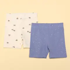 YAMP - Shorts Bebé niña Pack de 2 unidades con Cintura elásticada Algodón