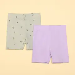 YAMP - Shorts Bebé niña Pack de 2 unidades con Cintura elásticada Algodón