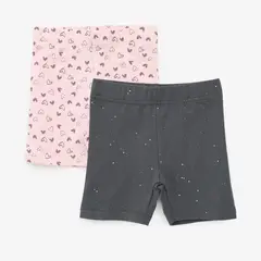 YAMP - Shorts Bebé niña Pack de 2 unidades con Cintura elásticada Algodón