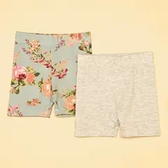 YAMP - Shorts Bebé niña Pack de 2 unidades con Cintura elásticada Algodón