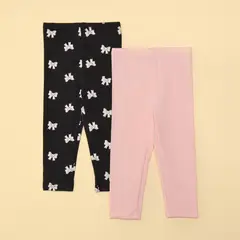YAMP - Leggings Bebé niña Pack de 2 unidades con Cintura elásticada Algodón