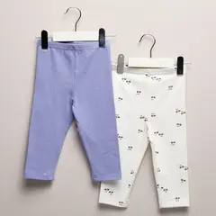 YAMP - Leggings Bebé niña Pack de 2 unidades con Cintura elásticada Algodón
