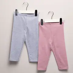 YAMP - Leggings Bebé niña Pack de 2 unidades con Cintura elásticada Algodón