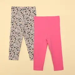 YAMP - Leggings Bebé niña Pack de 2 unidades con Cintura elásticada Algodón