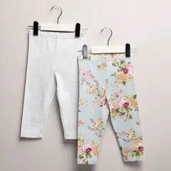 YAMP - Leggings Bebé niña Pack de 2 unidades con Cintura elásticada Algodón