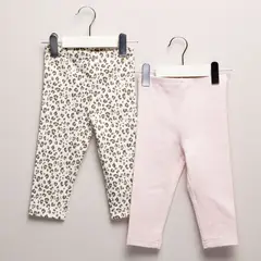 YAMP - Leggings Bebé niña Pack de 2 unidades con Cintura elásticada Algodón