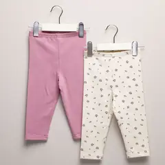 YAMP - Leggings Bebé niña Pack de 2 unidades con Cintura elásticada Algodón