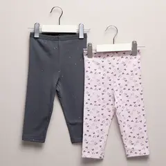 YAMP - Leggings Bebé niña Pack de 2 unidades con Cintura elásticada Algodón