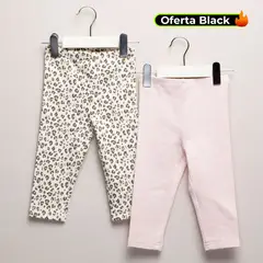YAMP - Leggings Bebé niña Pack de 2 unidades con Cintura elásticada Algodón