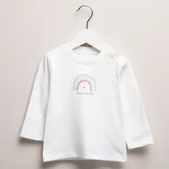 YAMP - Camiseta manga larga Bebé niña con Estampado de Algodón