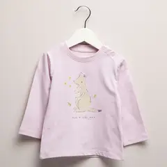 YAMP - Camiseta manga larga Bebé niña con Estampado de Algodón