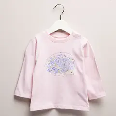 YAMP - Camiseta manga larga Bebé niña con Estampado de Algodón