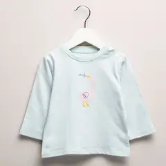 YAMP - Camiseta manga larga Bebé niña con Estampado de Algodón