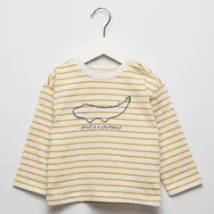YAMP - Camiseta Bebé niño de Rayas  Manga larga Algodón