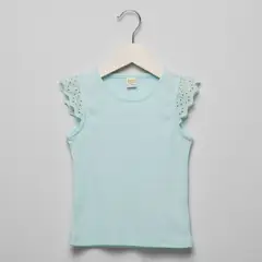 YAMP - Camiseta Bebé niña con Ojalillo Manga corta Algodón