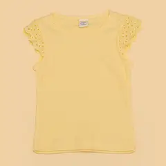 YAMP - Camiseta Bebé niña con Ojalillo Manga corta Algodón