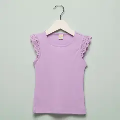 YAMP - Camiseta Bebé niña con Ojalillo Manga corta Algodón