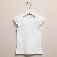YAMP - Camiseta Bebé niña con Ojalillo Manga corta Algodón
