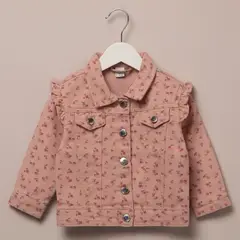 YAMP - Chaqueta para Bebé niña con Flores de Algodón