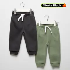 YAMP - Jogger Bebé niño Pack de 2 unidades con Cintura elásticada Algodón