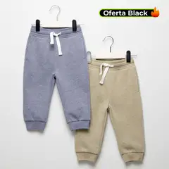 YAMP - Jogger Bebé niño Pack de 2 unidades con Cintura elásticada Algodón