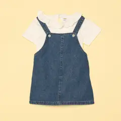 YAMP - Sets Vestido Jardinera + Blusa manga corta para Bebé niña en Algodón