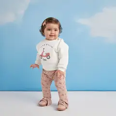 YAMP - Pantalón Bebé niña Cintura elásticada  Algodón